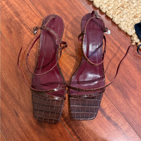 Staud Strappy Sandals with Croc Pattern - Picture 1 of 3